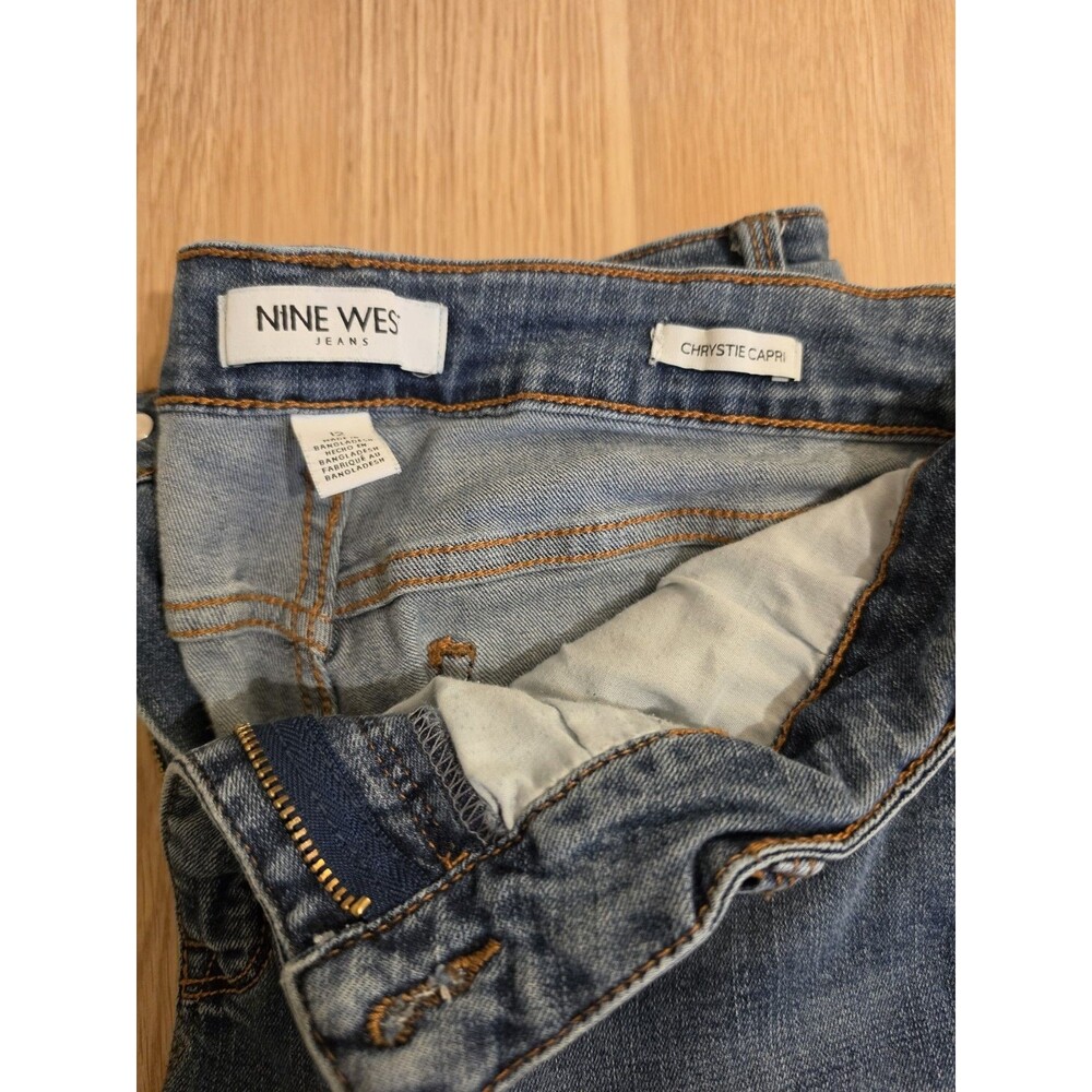 Nine West Chrystie Capri Jeans Light Wash Cropped Denim Women Size 12